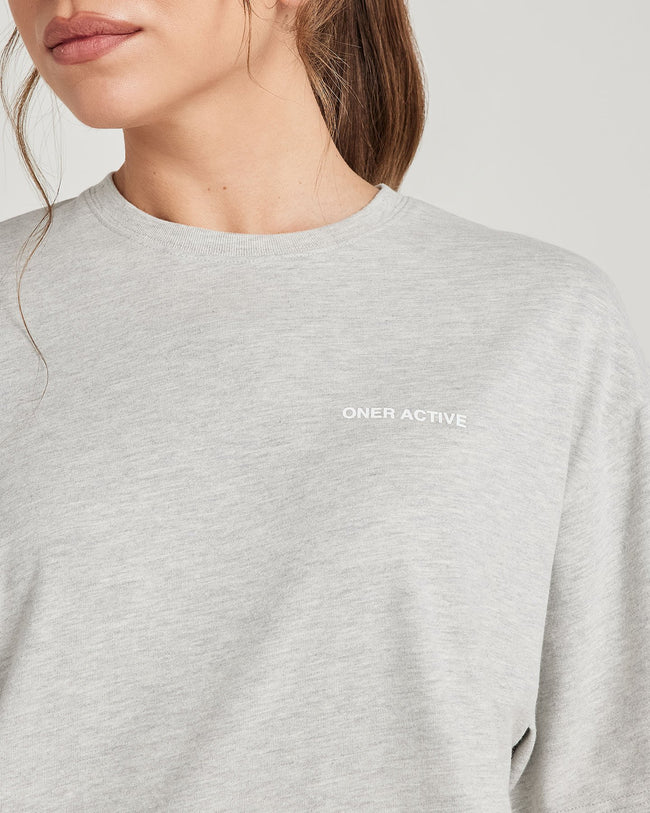 Classic Oversized Short Sleeve Tee | Silver Marl