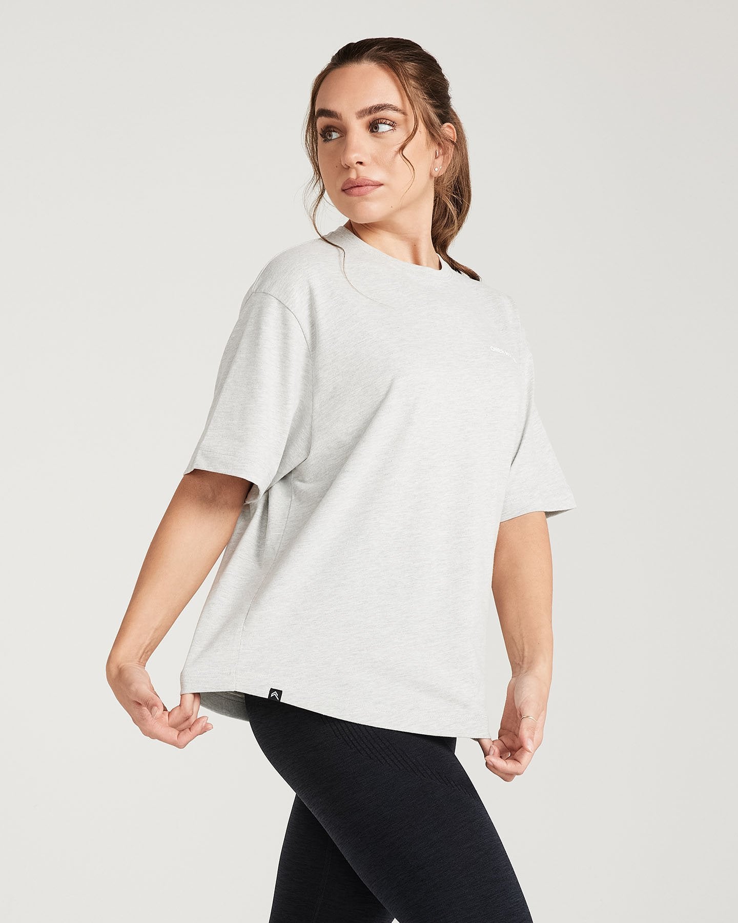 Classic Oversized Short Sleeve Tee | Silver Marl