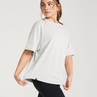 Classic Oversized Short Sleeve Tee | Silver Marl