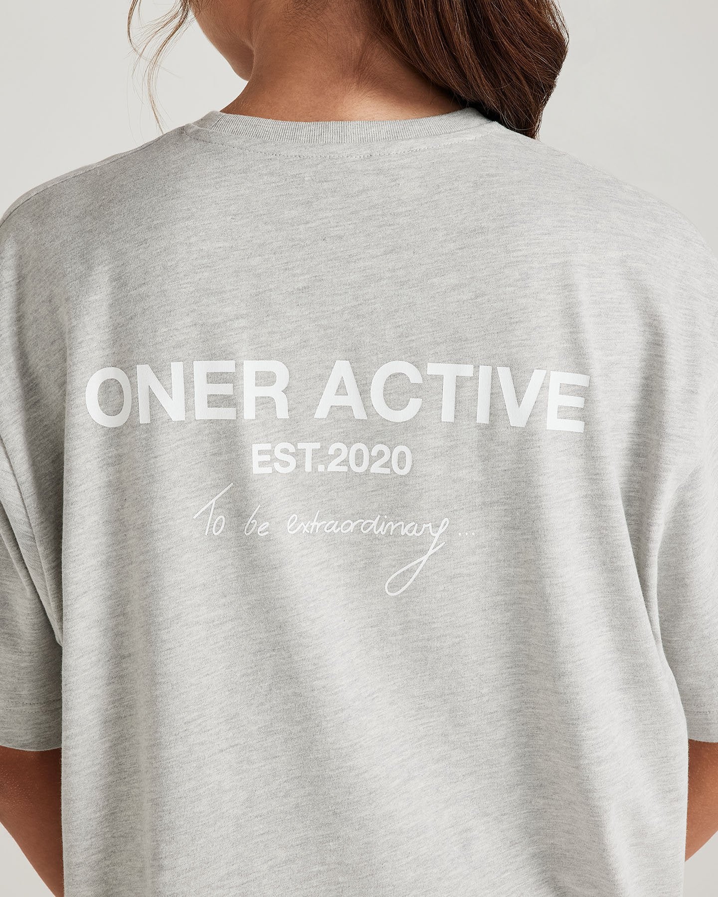 Classic Oversized Short Sleeve Tee | Silver Marl