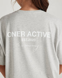 Classic Oversized Short Sleeve Tee | Silver Marl