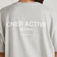 Classic Oversized Short Sleeve Tee | Silver Marl