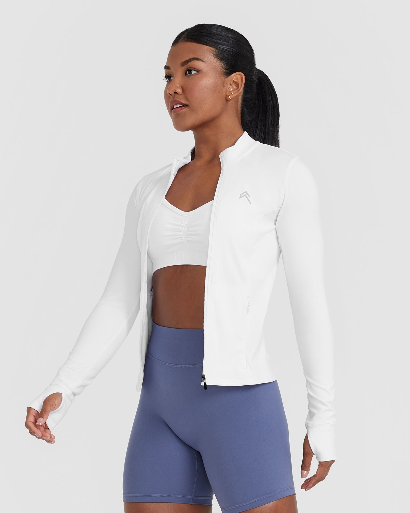 Damen Sportjacke Mit Reißverschluss - Leichte Yoga-Jacke Bauchfrei Slim Fit
