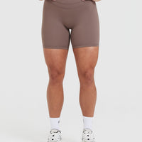Unified High Waisted Shorts 6" | Cool Brown