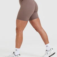 Unified High Waisted Shorts 6" | Cool Brown
