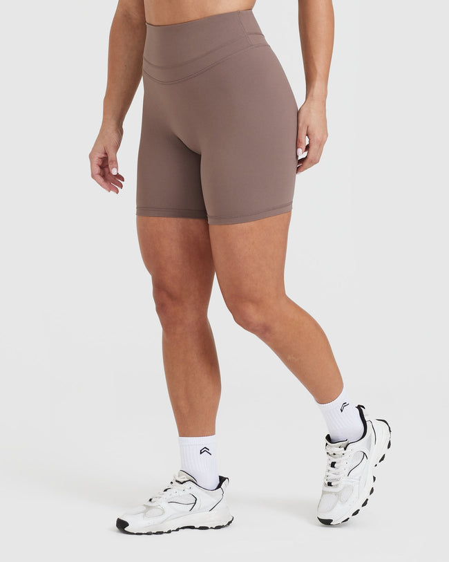 Unified High Waisted Shorts 6" | Cool Brown