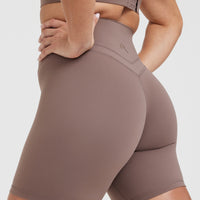Unified High Waisted Shorts 6" | Cool Brown