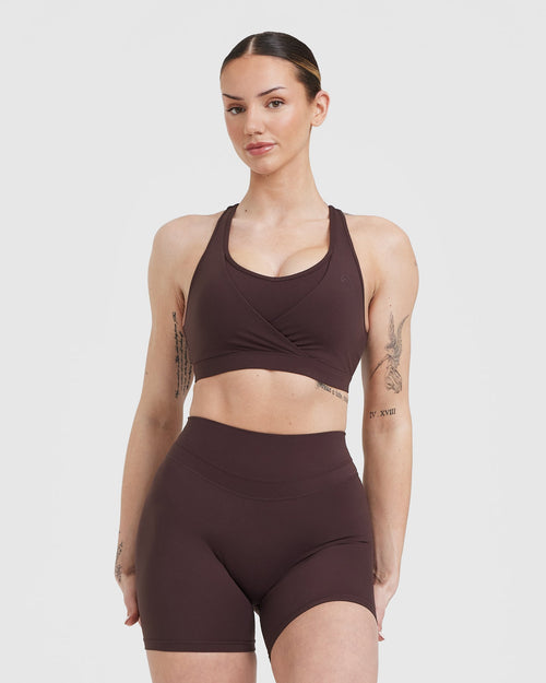 Oner Modal Unified Layered Sports Bra | Plum Brown
