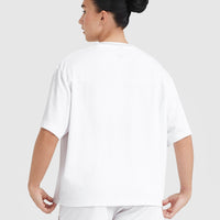 Varsity V-Neck Short Sleeve T-Shirt | White